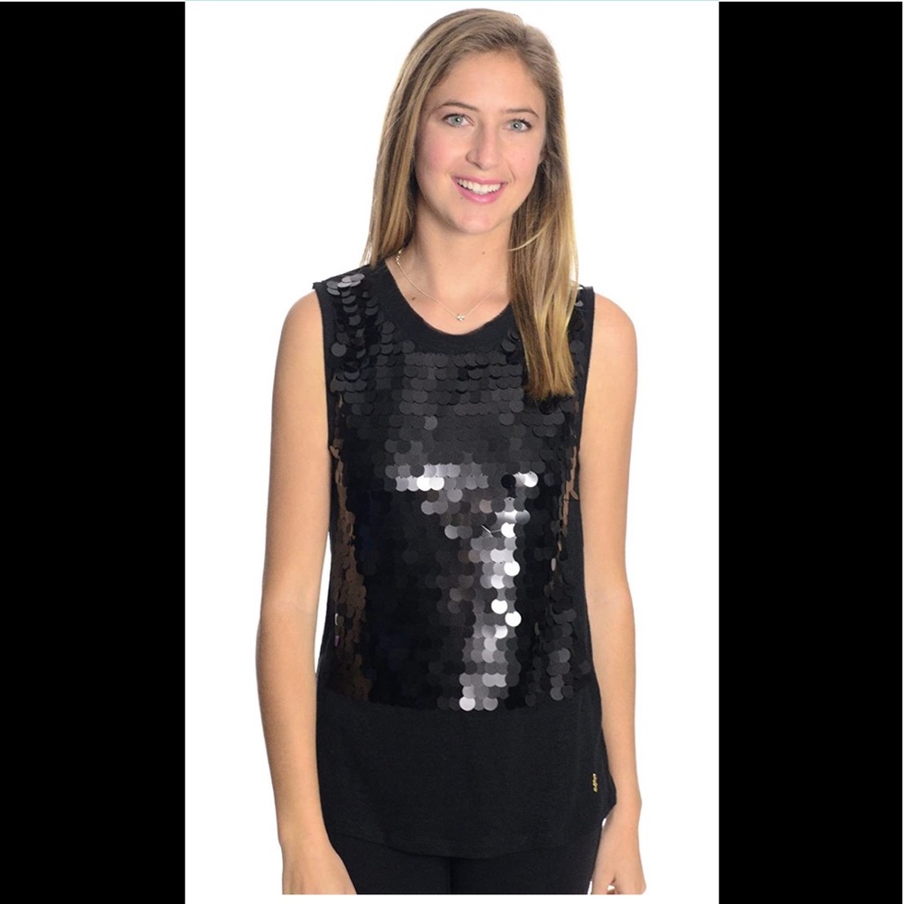 Juicy Couture Jumbo Pillette Couture Tee in Black